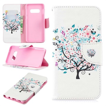 Etui z portfelem z serii Wonder do Samsung Galaxy S10e - White Flowers