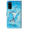 Etui z Portfelem z Serii Wonder do Samsung Galaxy S20 FE - Niebieski Motyl