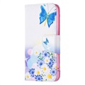 Etui-Portfel z serii Wonder - Samsung Galaxy S22 5G - Niebieski Motyl