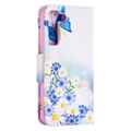 Etui-Portfel z serii Wonder - Samsung Galaxy S22 5G - Niebieski Motyl
