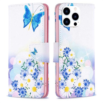 iPhone 14 Pro - Etui-Portfel Wonder Seria - Niebieski Motyl
