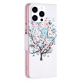 iPhone 14 Pro - Etui-Portfel Wonder Seria - Kwitnące drzewo