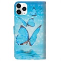 iPhone 12 mini Etui-Portfel Wonder Series - Niebieski Motyl