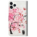 iPhone 12 mini Etui-Portfel Wonder Series - Kwitnące Drzewo