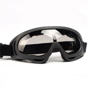 Taktyczne okulary motocyklowe/narciarskie X400 ze wzmocnionymi soczewkami - czarne