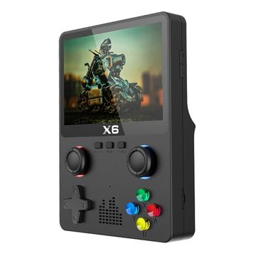 X6 HD 3,5-calowa przenośna konsola do gier z wbudowanym urządzeniem do gier wideo i podwójnym joystickiem - czarna