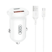 Dwuportowa ładowarka samochodowa XO CC69 30W z kablem USB-C