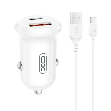 Dwuportowa ładowarka samochodowa XO CC69 30W z kablem USB-C