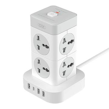 Listwa zasilająca XO WL21 z 8 gniazdami AC - 3x USB-A, USB-C - biała