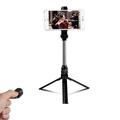 Statyw do selfie XT10 Bluetooth z pilotem zdalnego sterowania - czarny