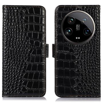 Xiaomi 14 Ultra Skórzane Etui z Portfelem Crocodile z RFID