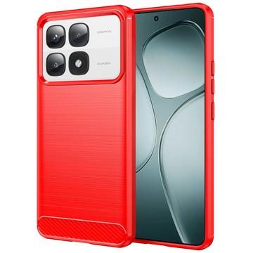 Xiaomi 14T Pro Szczotkowane Etui z TPU - Włókno Węglowe