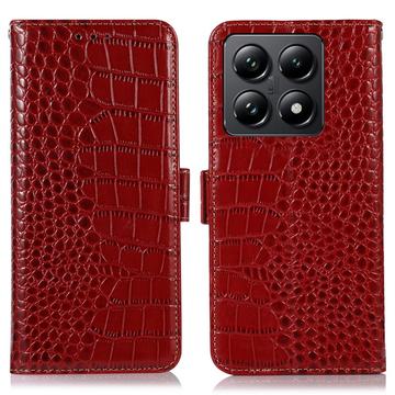 Xiaomi 14T Pro Skórzane Etui z Portfelem Crocodile z RFID