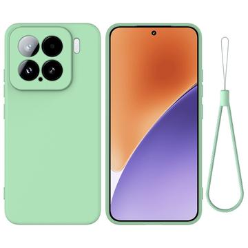 Xiaomi 15 Etui z płynnego silikonu z paskiem na rękę - Zielony