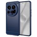 Xiaomi 15 Ultra Szczotkowane Etui z TPU - Włókno Węglowe