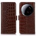 Xiaomi 15 Ultra Skórzane Etui z Portfelem Crocodile z RFID