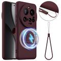 Xiaomi 15 Ultra Etui z Płynnego Silikonu - kompatybilne z MagSafe - Czerwone Wino