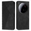 Xiaomi 15 Ultra Etui portfelowe z wzorem rombów z magnetycznym zamknięciem - czarny