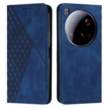 Xiaomi 15 Ultra Etui portfelowe z wzorem rombów z magnetycznym zamknięciem