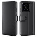 Skórzane Etui-portfel z Podpórką do Xiaomi 15 - Czarne