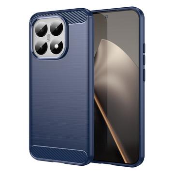 Xiaomi 15T Szczotkowane Etui z TPU - Włókno Węglowe - niebieski