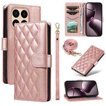 Luksusowe pikowane etui-portfel do Xiaomi 15T