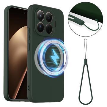 Xiaomi 15T Pro Etui z Płynnego Silikonu - kompatybilne z MagSafe - Ciemna Zieleń