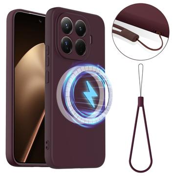 Xiaomi 15T Pro Etui z Płynnego Silikonu - kompatybilne z MagSafe - Czerwone Wino