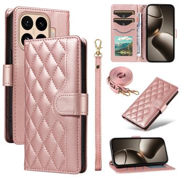 Luksusowe pikowane etui-portfel do Xiaomi 15T Pro