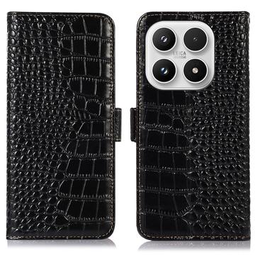 Xiaomi 17 Skórzane Etui z Portfelem Crocodile z RFID - Czarne