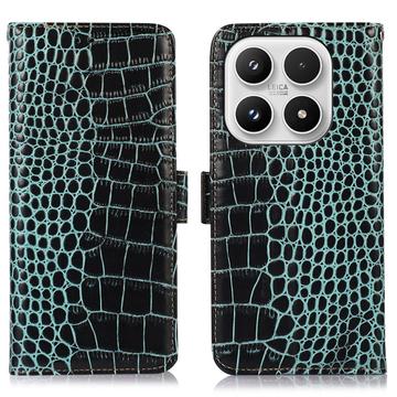 Xiaomi 17 Skórzane Etui z Portfelem Crocodile z RFID - Zieleń
