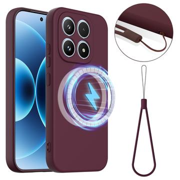 Xiaomi 17 Etui z Płynnego Silikonu - kompatybilne z MagSafe - Czerwone Wino