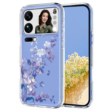 Etui TPU z kwiatowym wzorem na Xiaomi 17 Pro Max - fioletowe