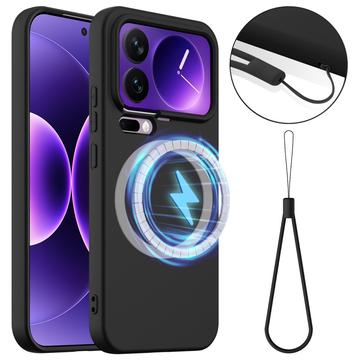 Xiaomi 17 Pro Max Etui z Płynnego Silikonu - kompatybilne z MagSafe - Czarne