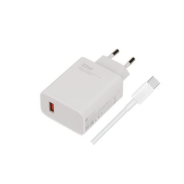 Ładowarka podróżna Xiaomi 33W z kablem USB-C MDY-11-EZ - luzem - biała