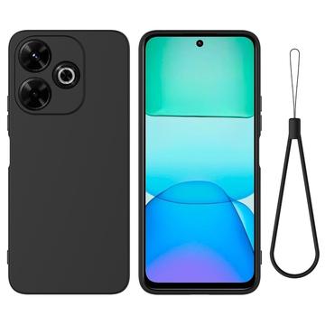 Xiaomi Poco M6 Plus Etui z Płynnego Silikonu - Czarne