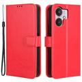 Xiaomi Redmi 13C 5G/Poco M6 Etui z Portfelem z Magnetycznym Zamknięciem - Czerwień