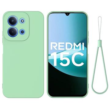 Xiaomi Redmi 15C Etui z płynnego silikonu z paskiem na rękę