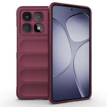 Xiaomi Redmi K70 Ultra Etui z TPU Seria Rugged - Czerwone Wino