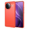 Xiaomi Redmi K80/Poco F7 Pro Szczotkowane Etui z TPU - Włókno Węglowe