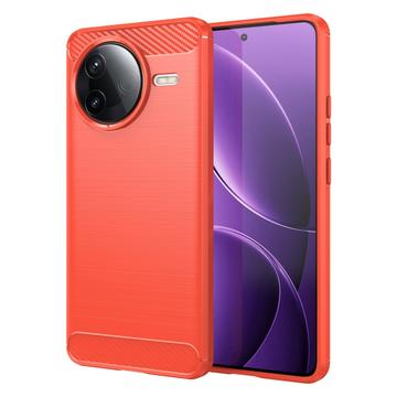 Xiaomi Redmi K80/Poco F7 Pro Szczotkowane Etui z TPU - Włókno Węglowe