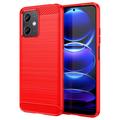 Szczotkowane Etui z TPU do Xiaomi Redmi Note 12/Poco X5 - Włókno Węglowe