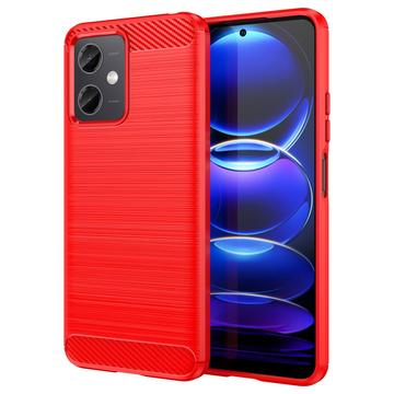 Szczotkowane Etui z TPU do Xiaomi Redmi Note 12/Poco X5 - Włókno Węglowe