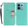 Xiaomi Redmi Note 13 Pro/Poco X6 Etui na portfel z motywem sowy i kryształkami
