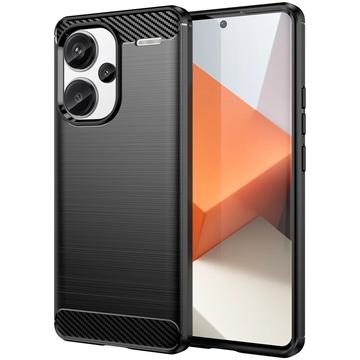 Szczotkowane Etui z TPU do Xiaomi Redmi Note 13 Pro+ - Włókno Węglowe
