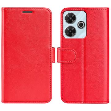 Xiaomi Redmi Note 13R/Poco M6 4G/Redmi 13 5G Etui portfelowe z magnetycznym zamknięciem - Czerwień