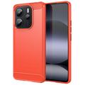 Xiaomi Redmi Note 14 4G Szczotkowane Etui z TPU - Włókno Węglowe