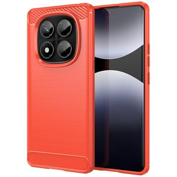 Xiaomi Redmi Note 14 Pro 4G Szczotkowane Etui z TPU - Włókno Węglowe