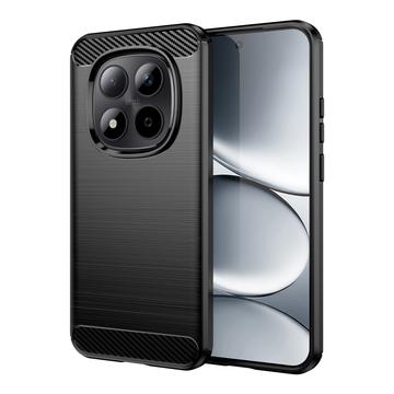Xiaomi Redmi Note 15 Pro 5G Szczotkowane Etui z TPU - Włókno Węglowe - Czarne
