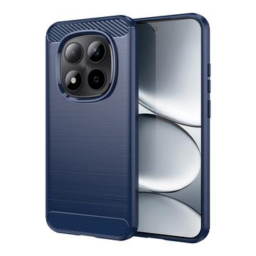 Xiaomi Redmi Note 15 Pro 5G Szczotkowane Etui z TPU - Włókno Węglowe - niebieski